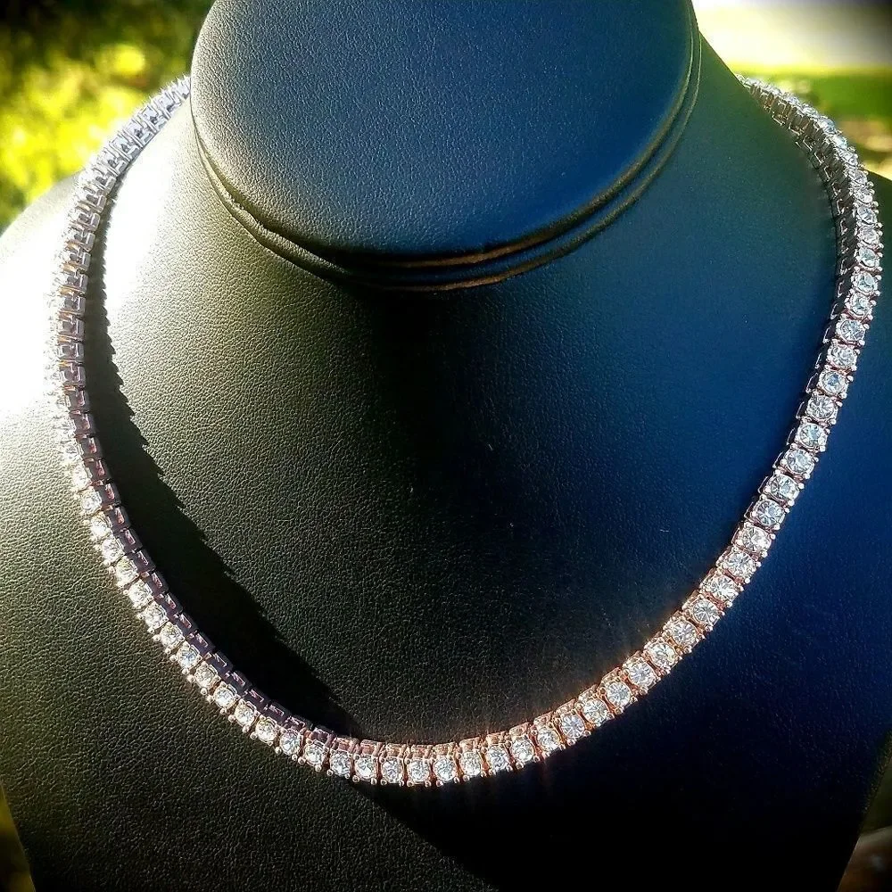 Rose Gold plated Iced Out Tennis Chain